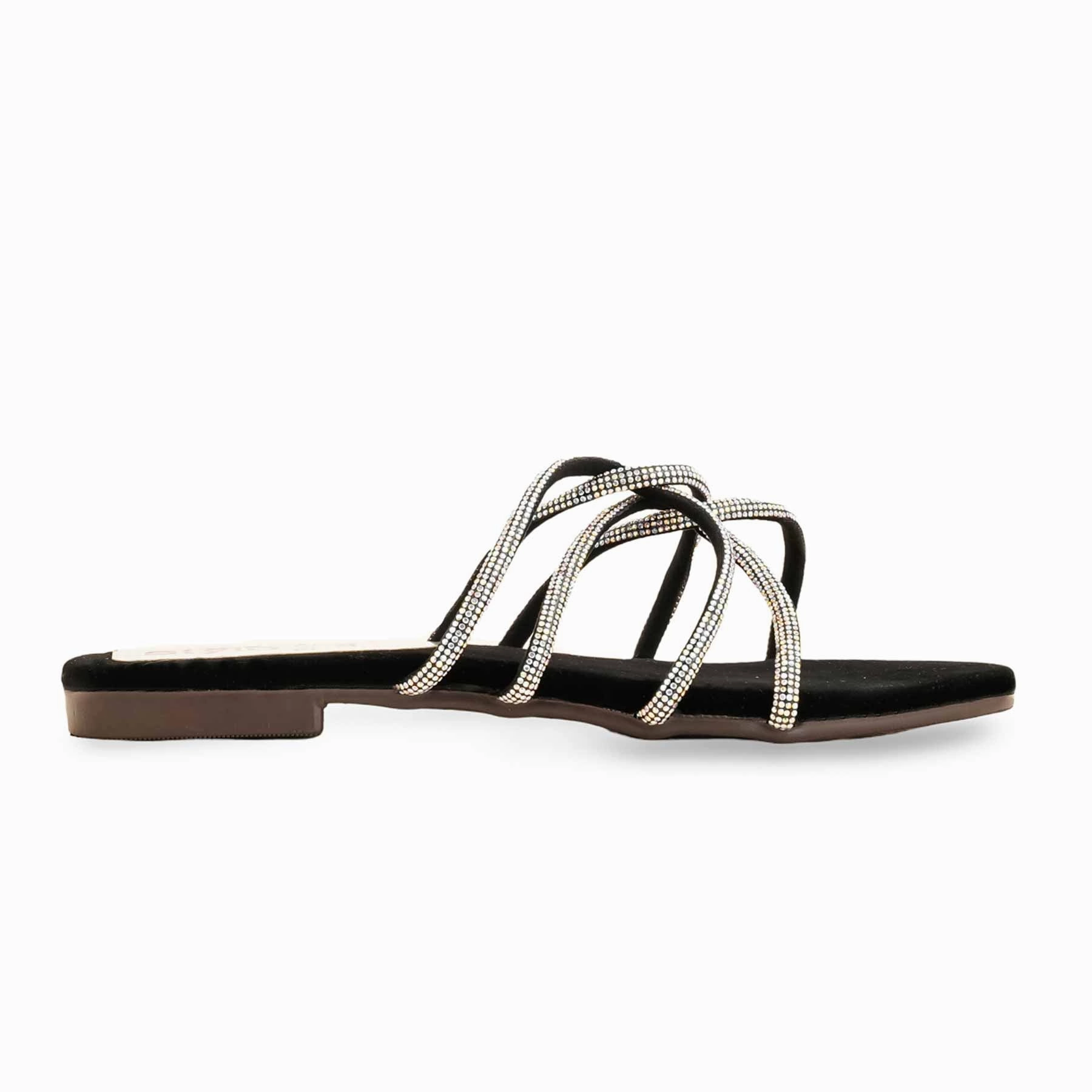 Croft And Barrow Flat Shoes Black Casual Slipper For Ladies CL1972