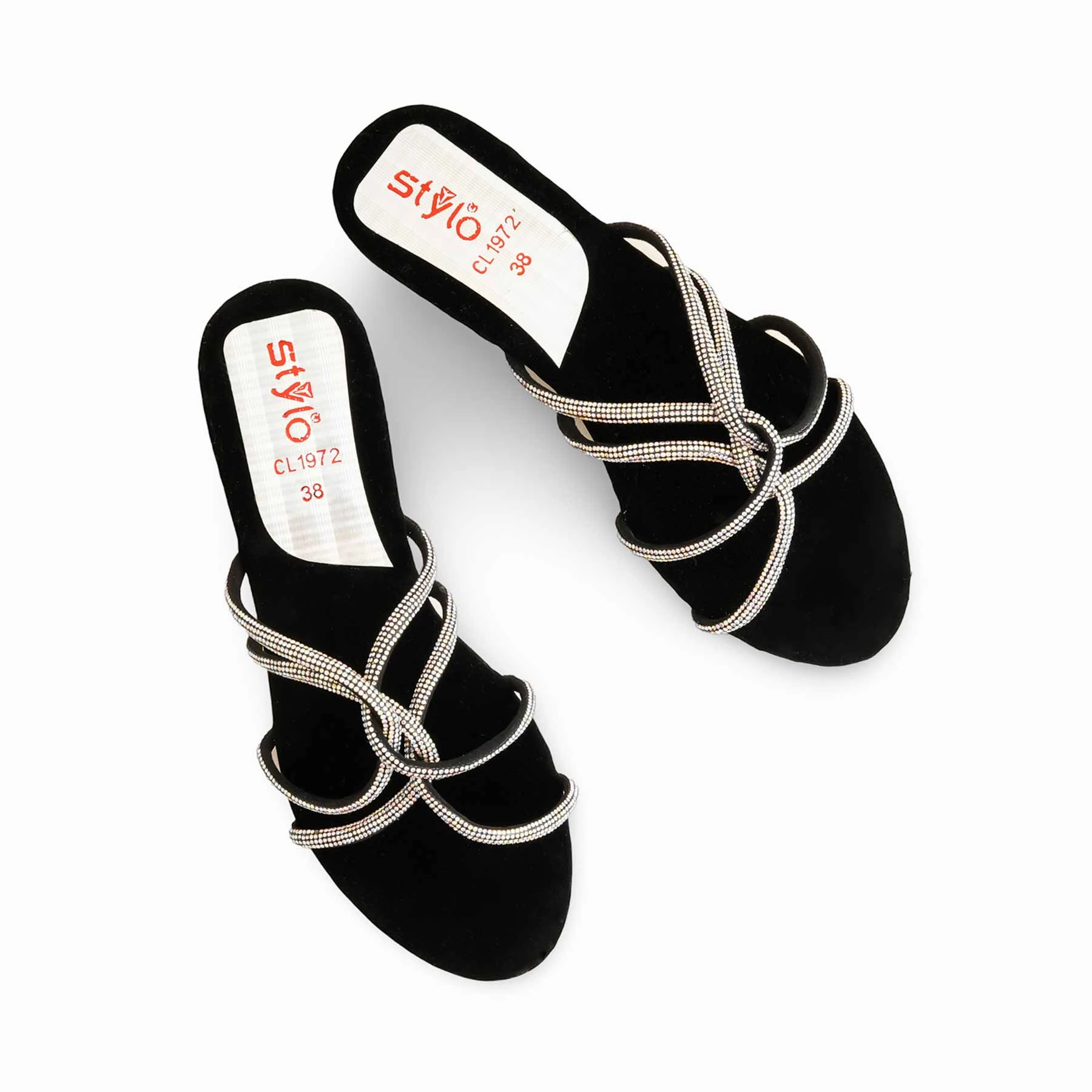 Designer Shoes Sale Black Casual Slipper For Ladies CL1972