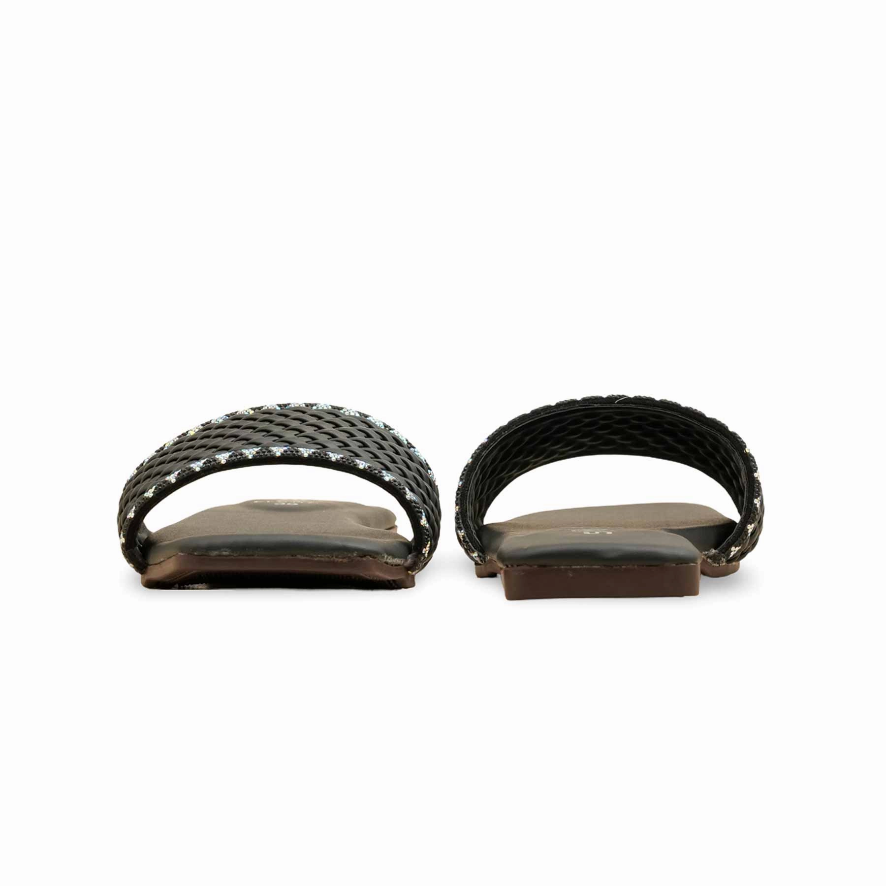 Black Casual Slipper For Ladies CL2117 Slippers For The Microwave