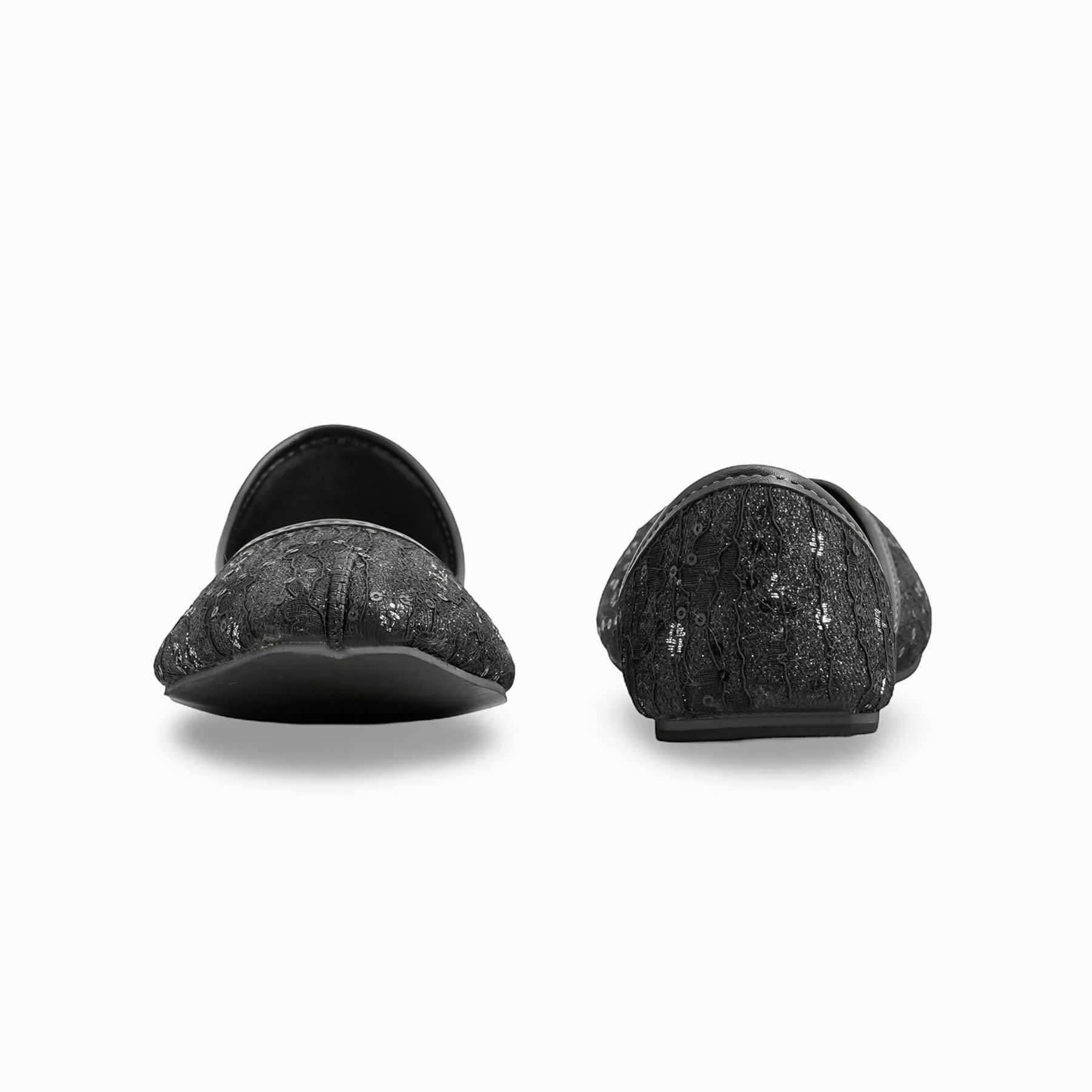 Black Ethnic Khusa EC8574 Wide Width Flat Dress Shoes