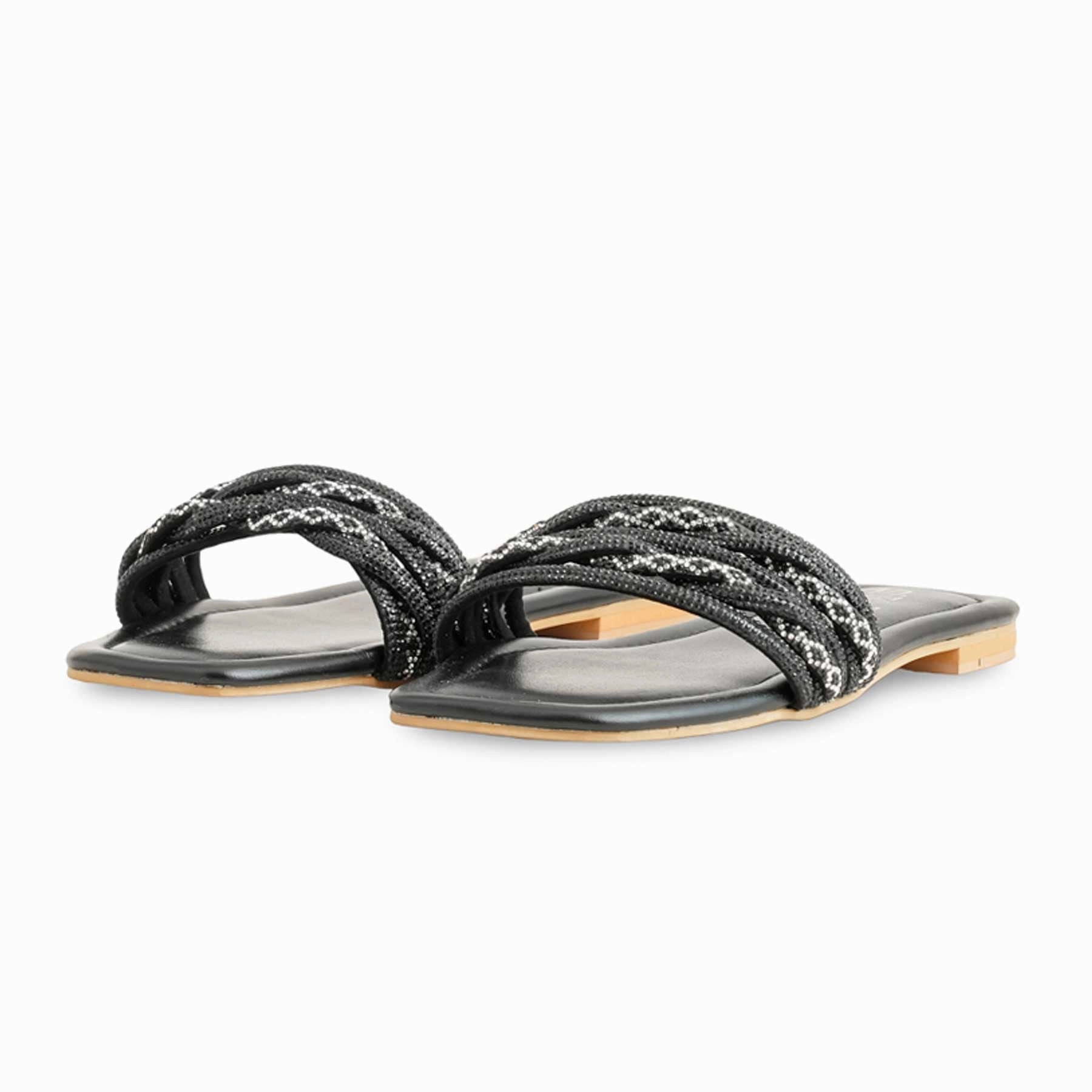 Black Fancy Slipper FN7891 Slippers With Great Arch Support