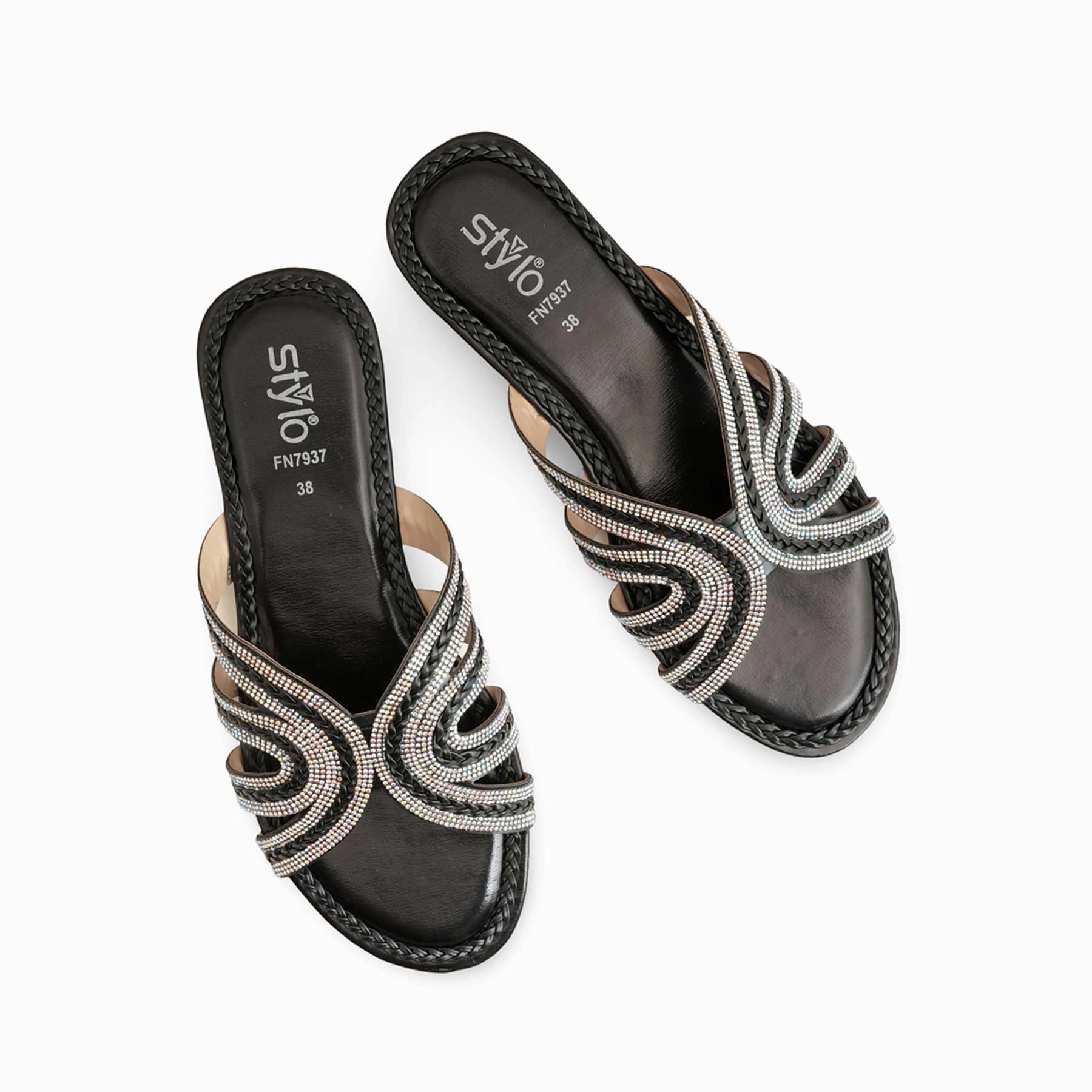Black Fancy Slipper For Ladies FN7937 Peak Taichi Slides