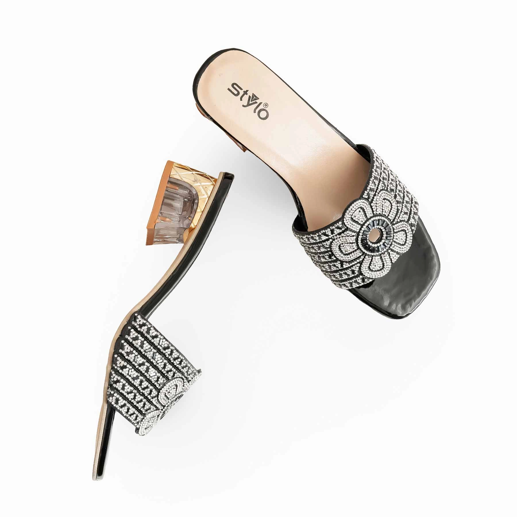 Black Fancy Slipper For Women FN7949 Nordic Slippers