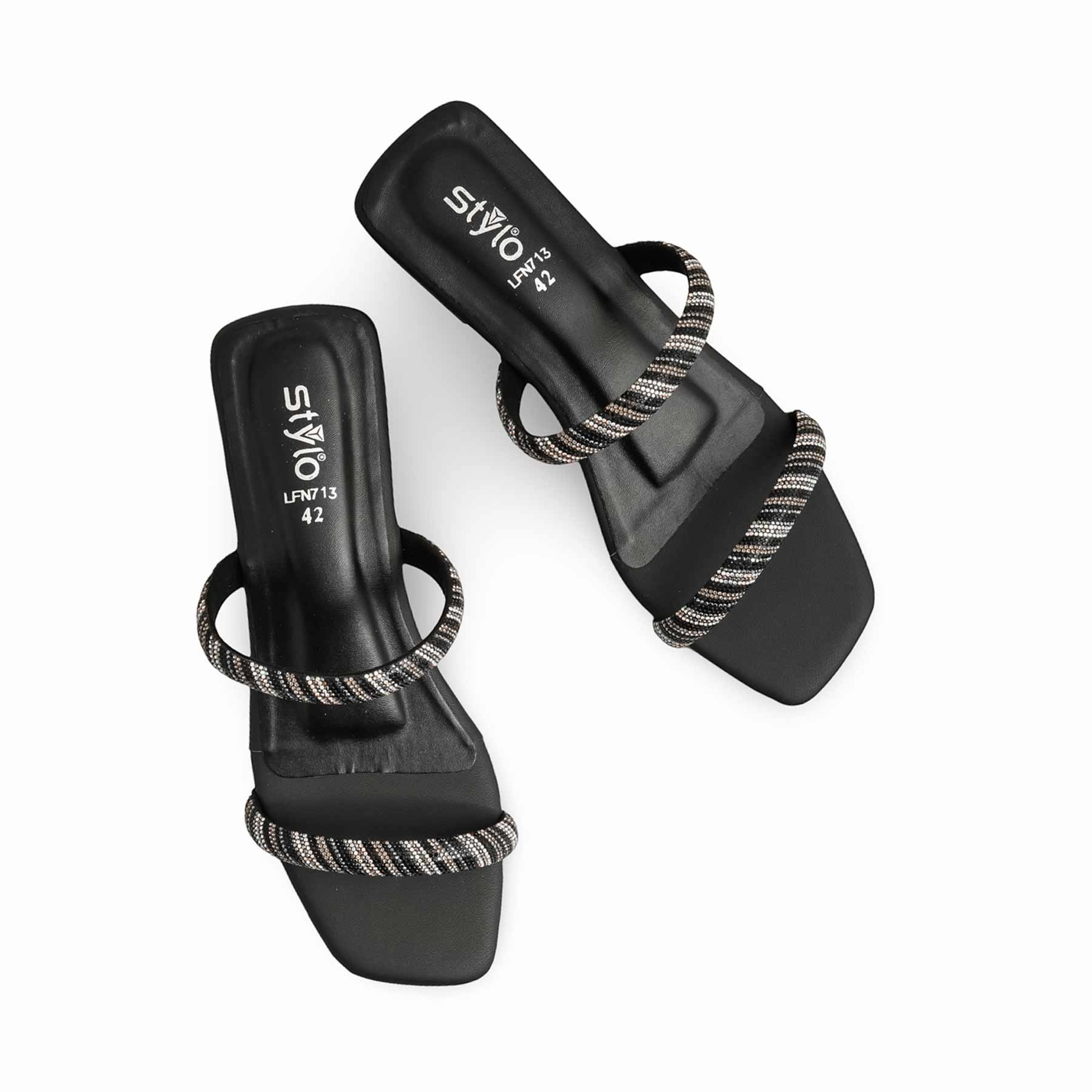 Black Fancy Slipper LFN713 Kirkland Shearling Slippers