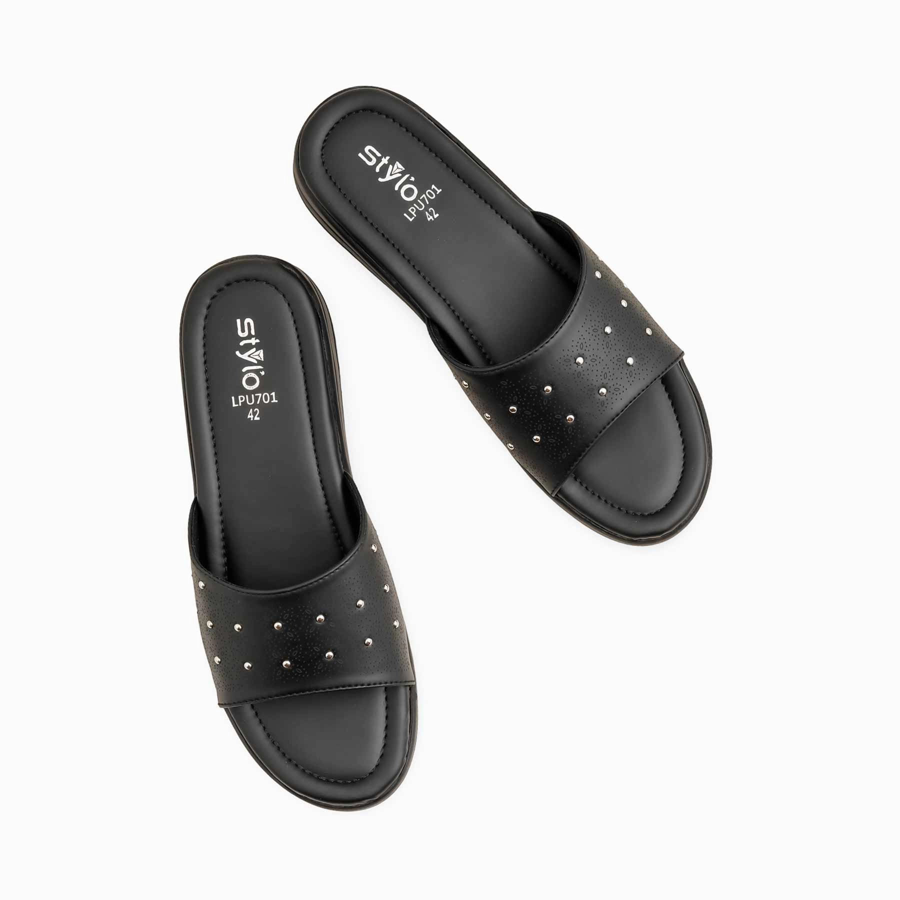 Slippers Drawing Black Formal Slipper LPU701