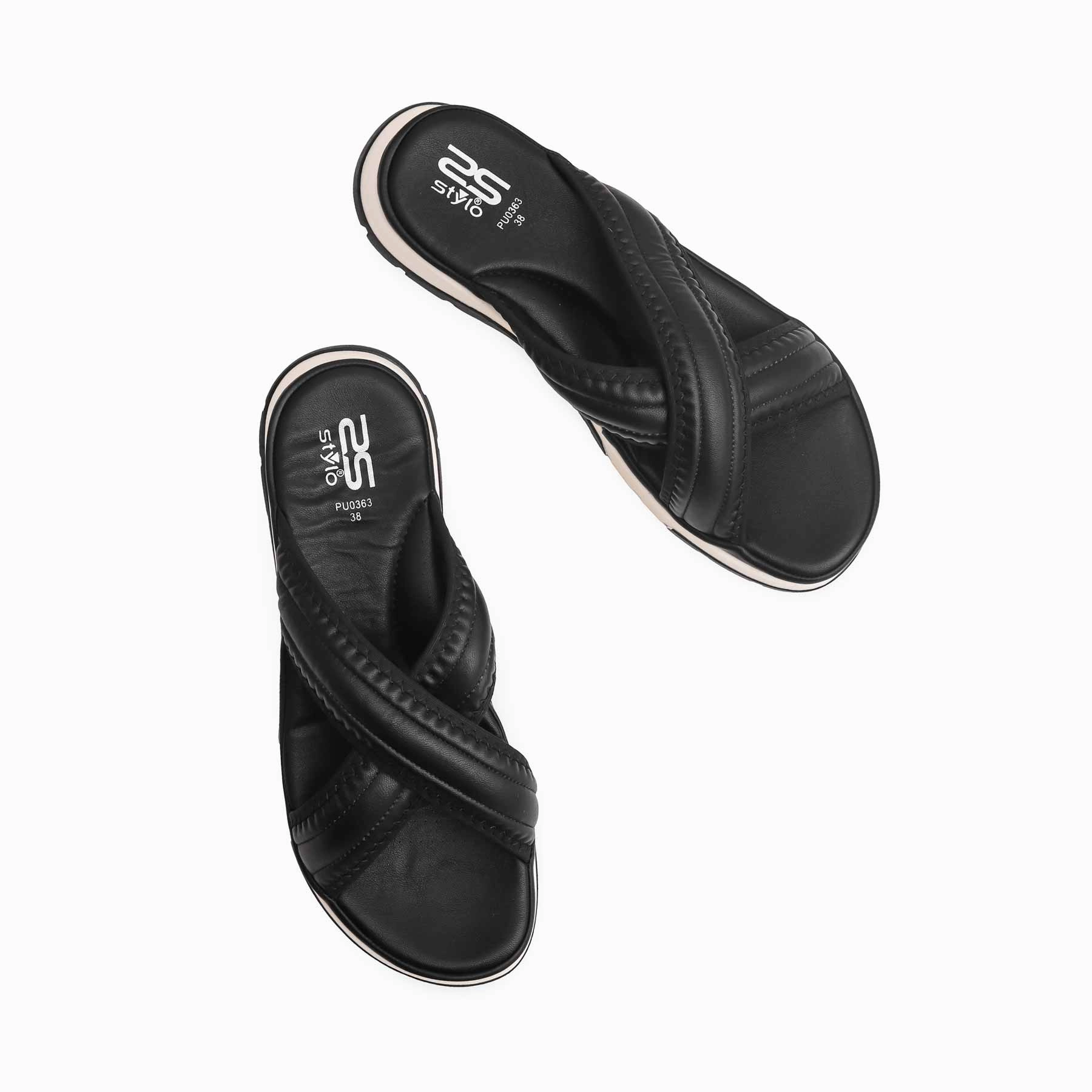 Black Formal Slipper PU0363 Slip For Sale