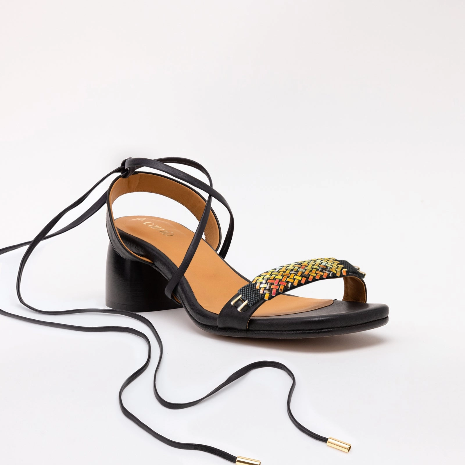 Black Heeled Swap Sandal Volcanic Black Gladiator Wedding Wedge Sandals