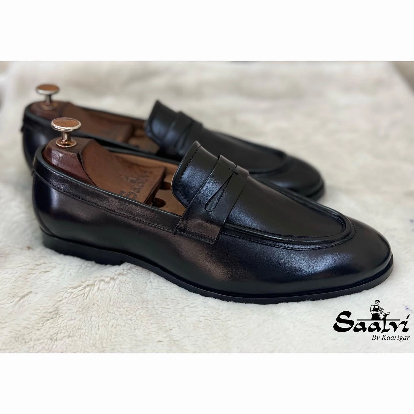 Low Heel Loafers Black Penny Loafers