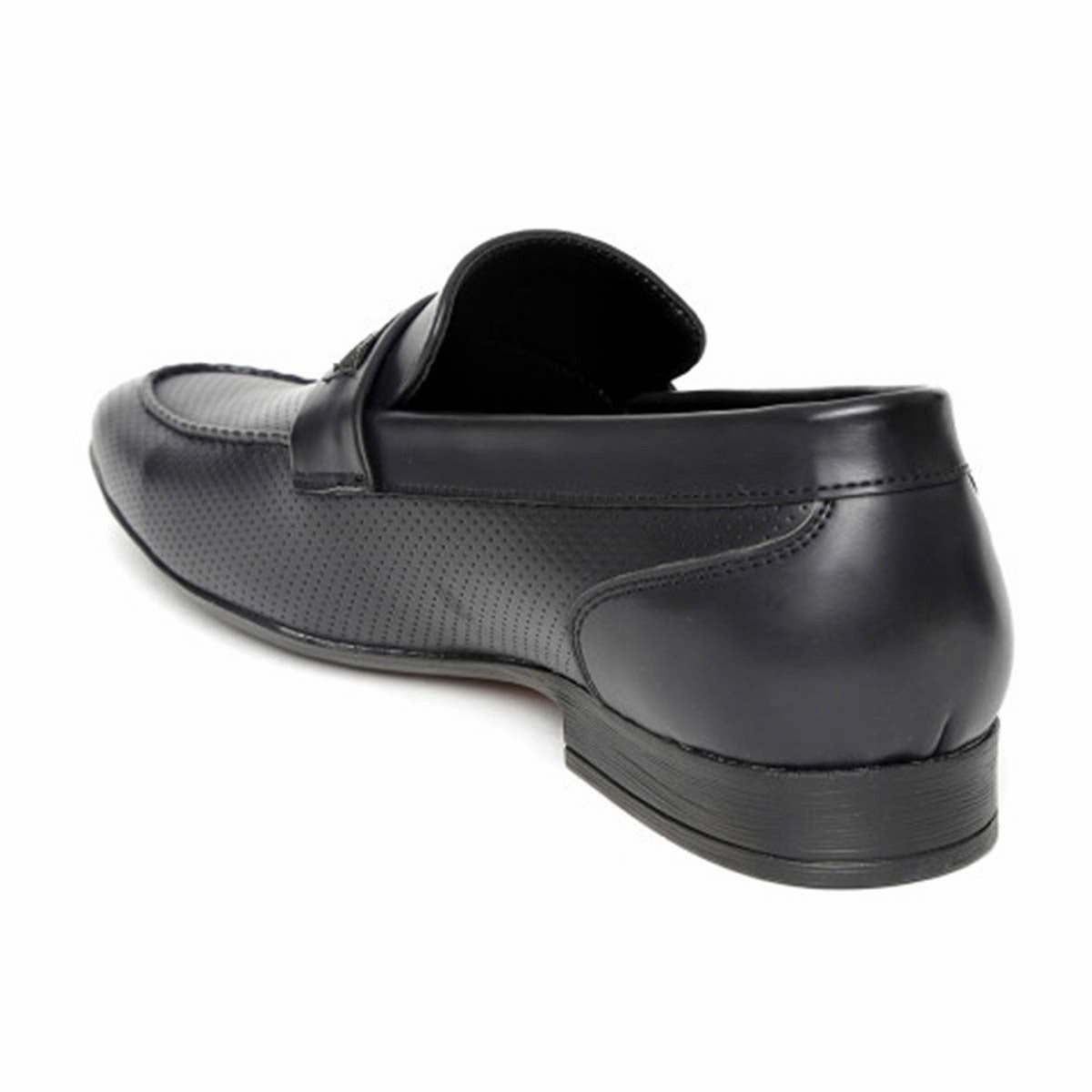 Real Alligator Loafers Black Punched Formal Loafers