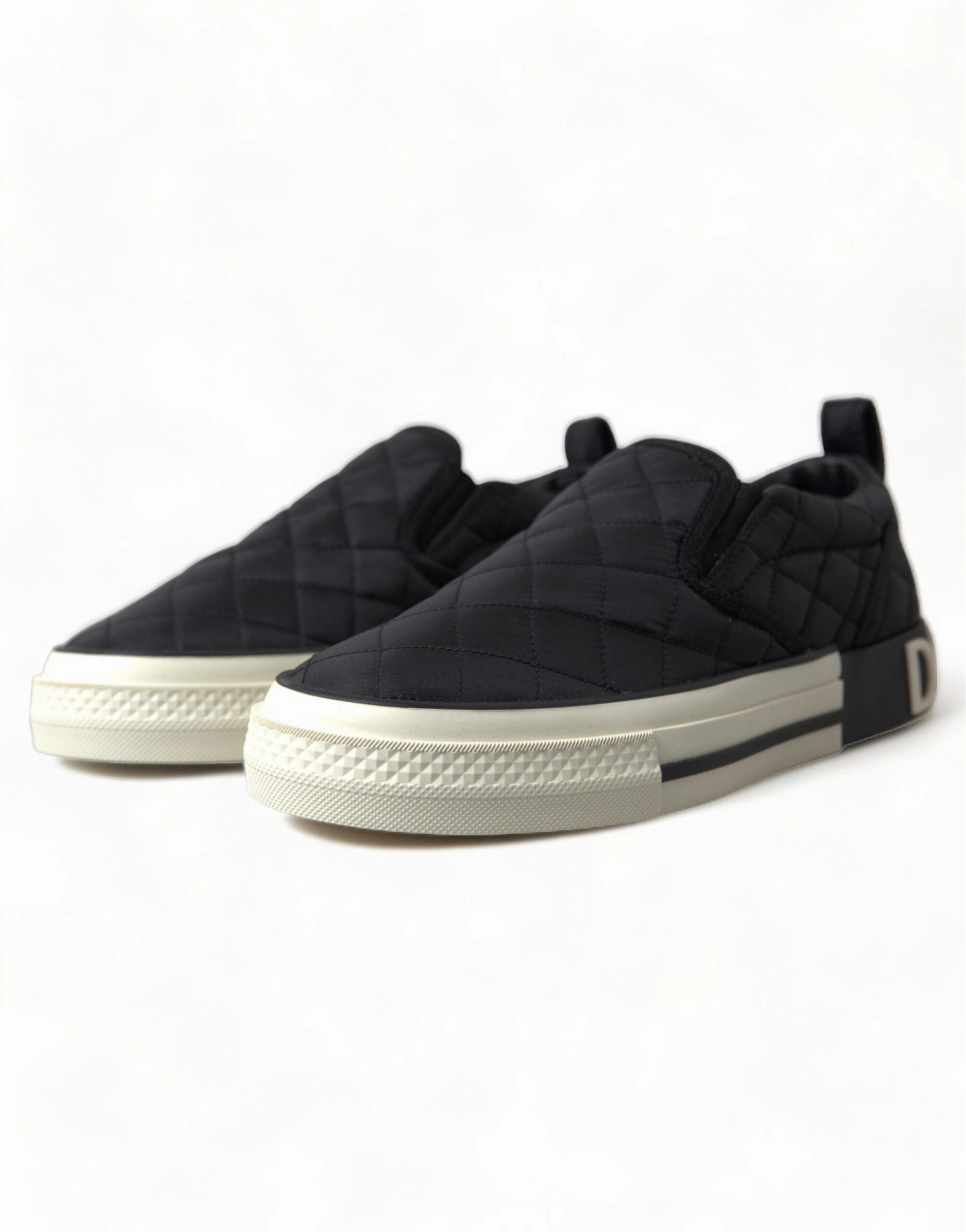 Nyc Sneakers Black Quilted Slip On Low Top Sneakers Shoes