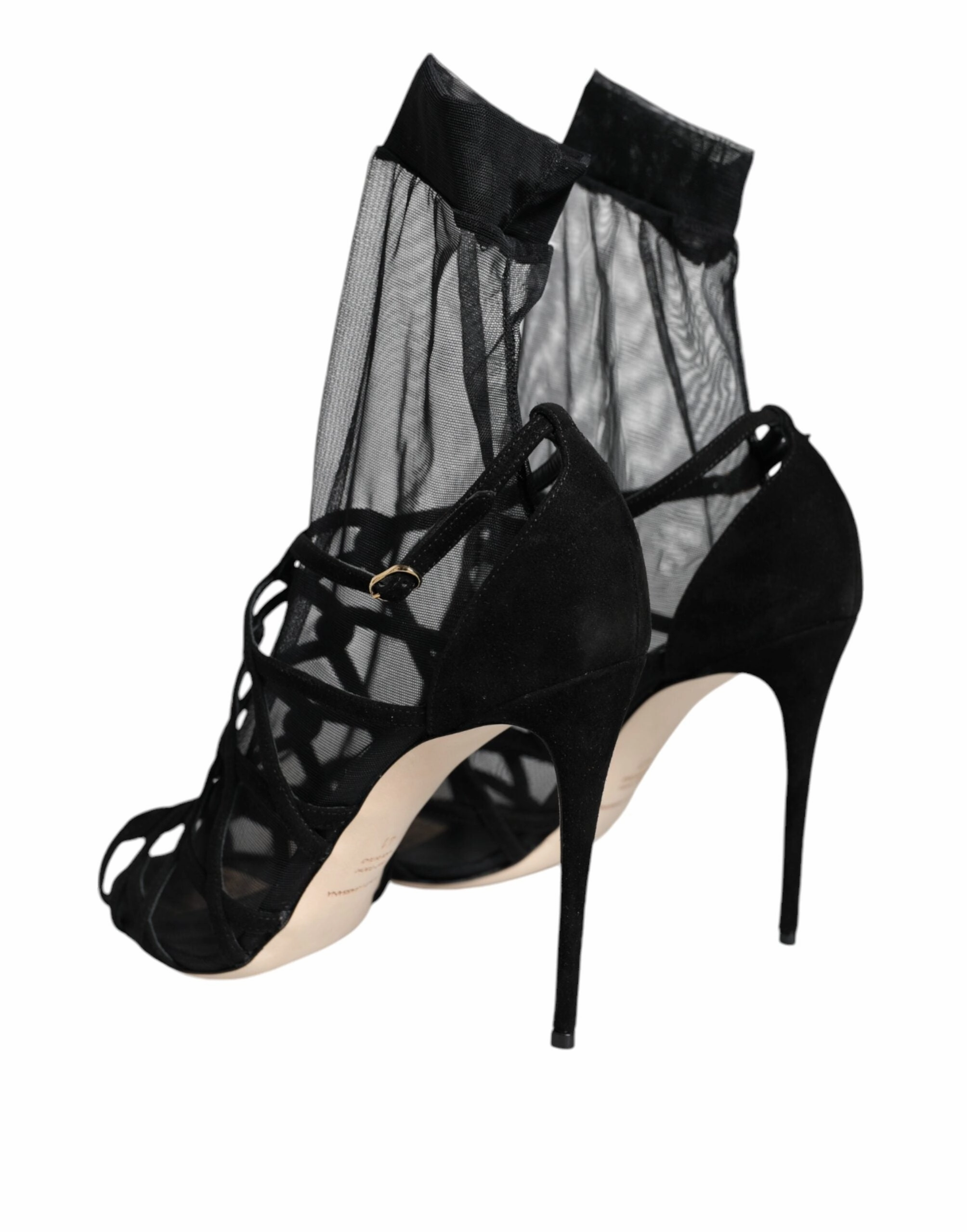 Burch Sandals Black Tulle Stretch Heels Sandals Shoes