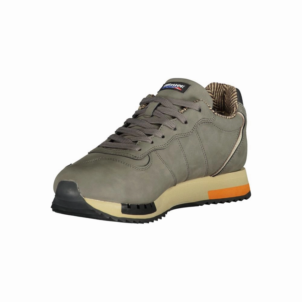 Strap Flat Shoes Blauer Gray Polyethylene Men Sneaker