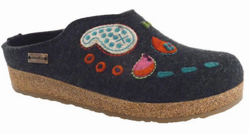 Haflinger Womens Paisley Mule Angel Slippers
