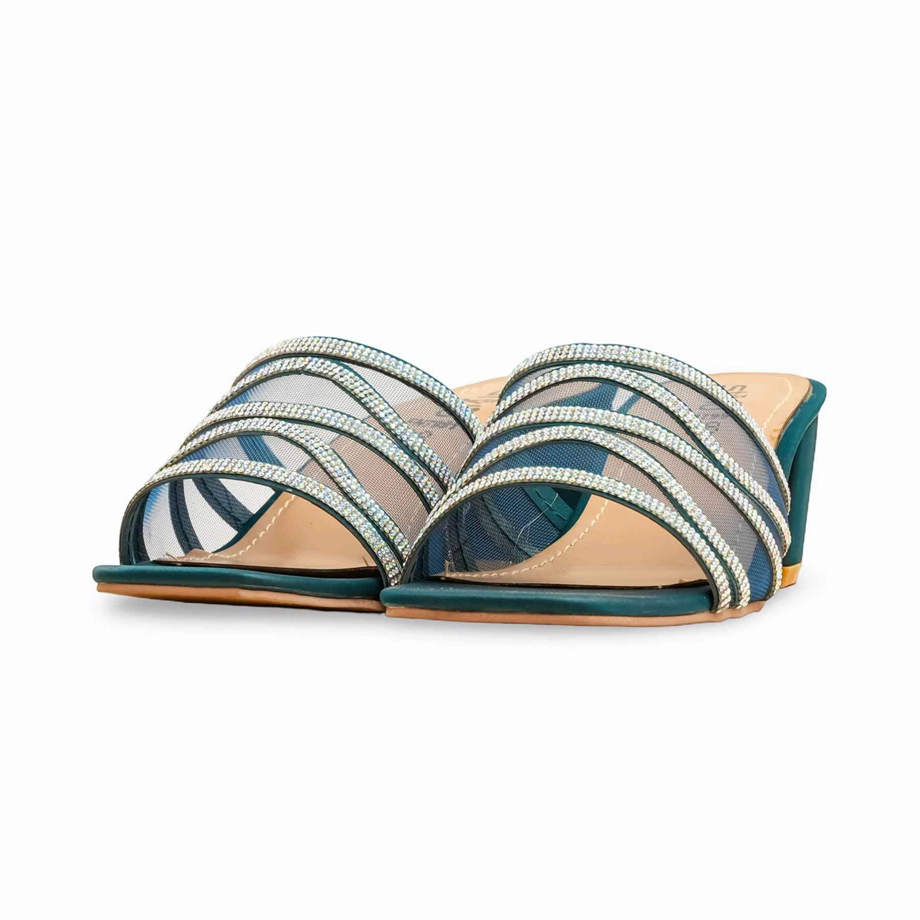 Blue Fancy Slipper FN7991 Fur Soft Sole Slippers