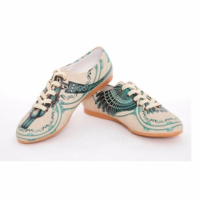 Casual Flat Shoes Comfortable Blue Pattern Ballerinas Shoes SLV069