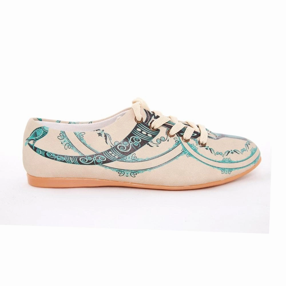 Blue Pattern Ballerinas Shoes SLV069 Flat Shoes With Good Arch Support