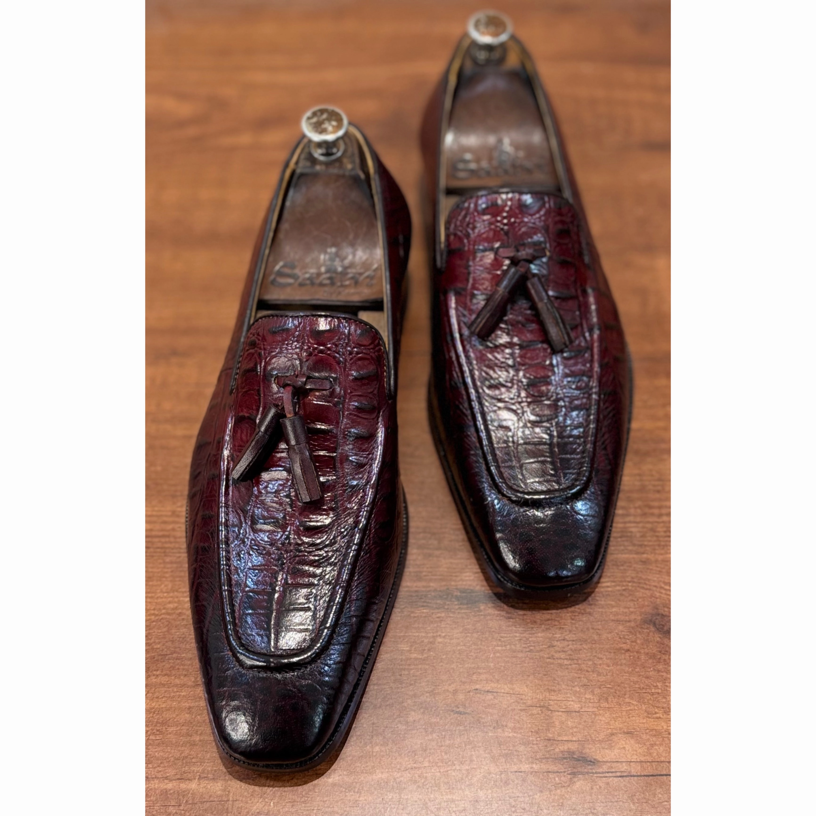 Bordo Croc Loafers / Tassel Jeweled Loafers
