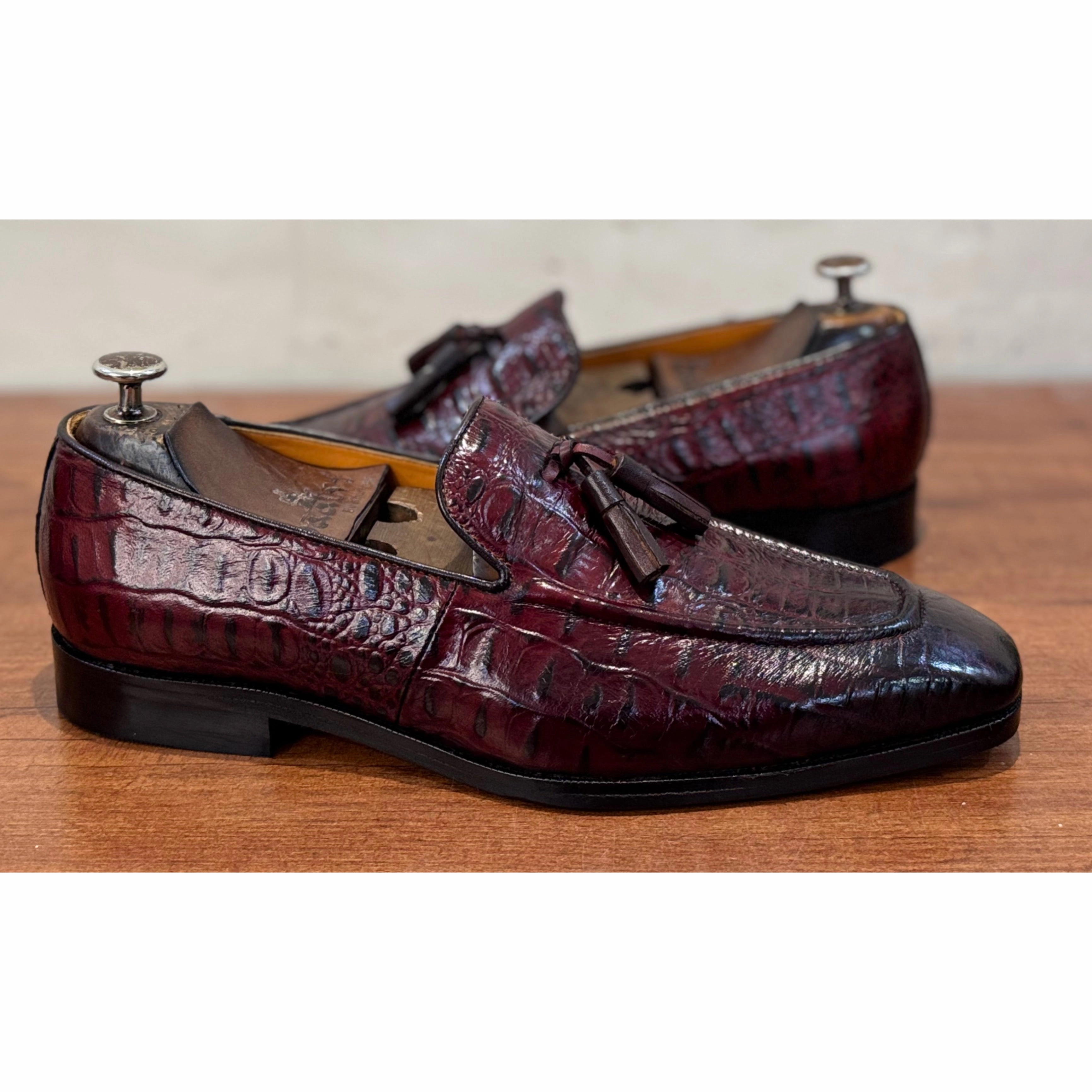 Bordo Croc Loafers / Tassel Light In Loafers Meaning