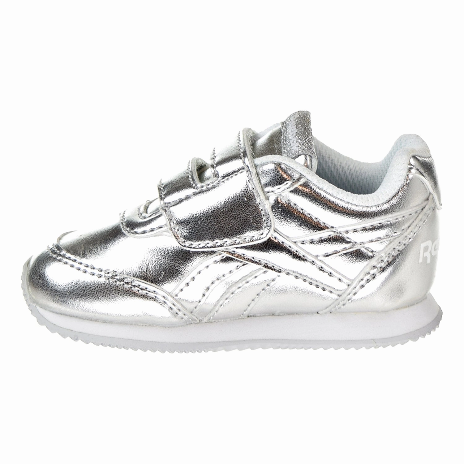 Reebok Royal Classic Toddler's Jogger 2.0 KC Shoes Silver Metallic/White Running Shoes With Flowers