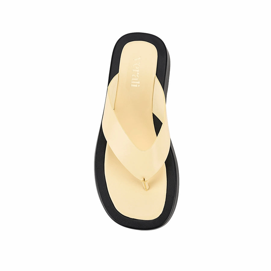Bouncer II Flatform Thongs - Butter/Black South Main Flip Flops