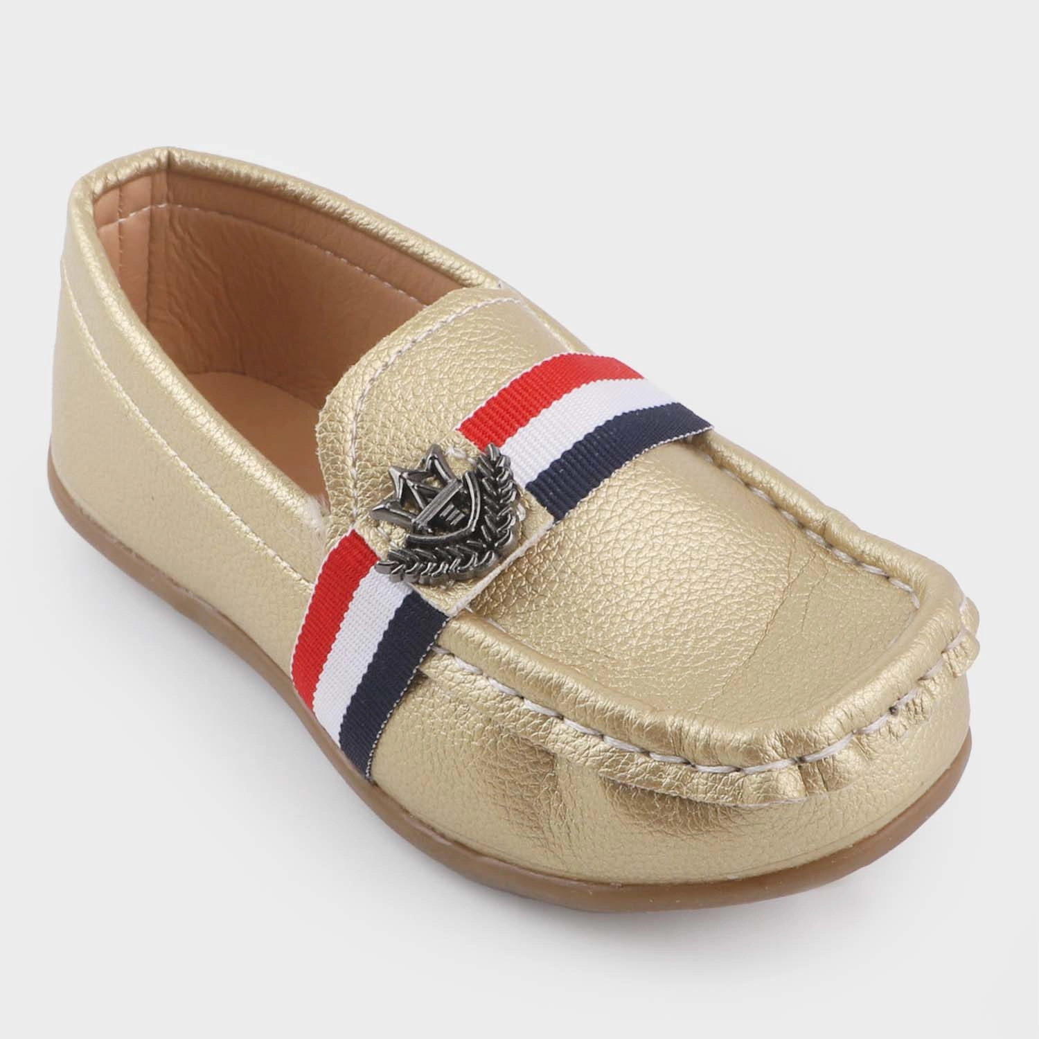Gold Chain Loafers Boys Loafers R-209-BEIGE