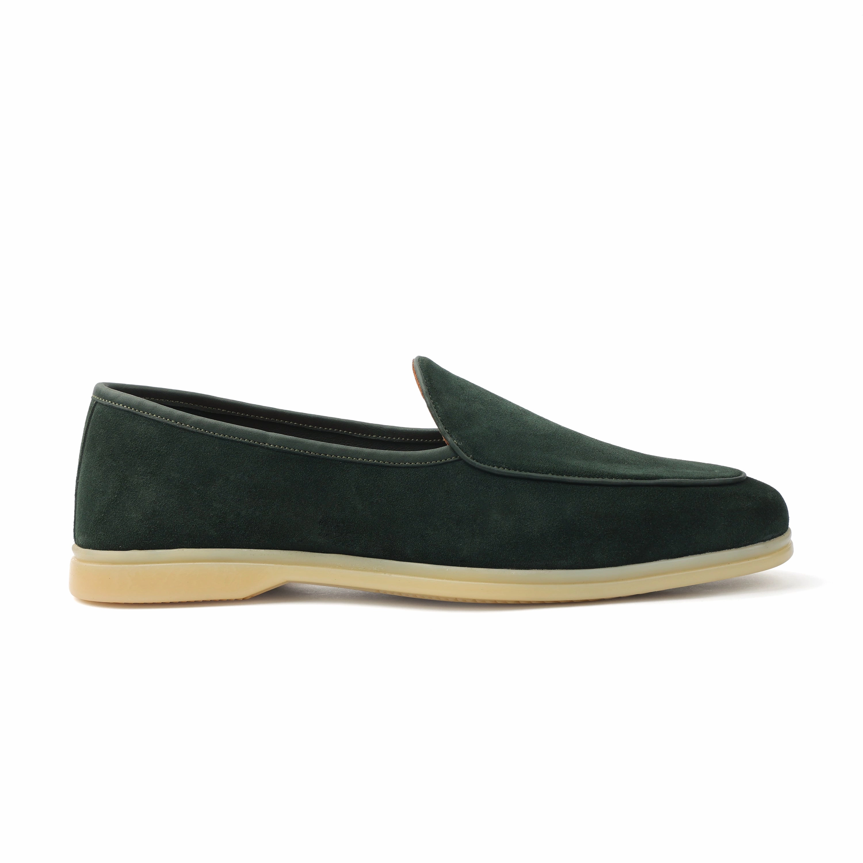 Lorenzo, Belgian Loafer - Castorino Suede Bottle Green | Unlined Flex Collection Driving Moccasins Loafers