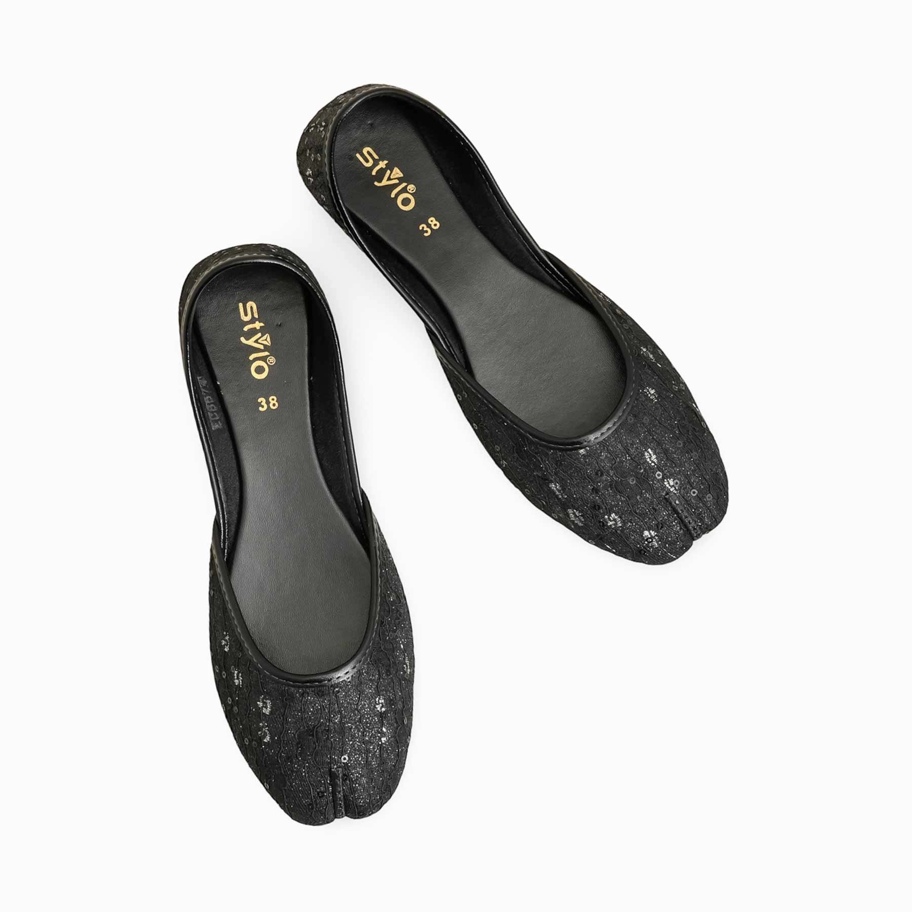 Trail Running Shoes For Flat Feet Black Ethnic Khusa EC8574