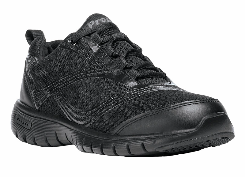 Propet Women's Walking Shoe- Travelite W3247- Black Flat Casual Shoes