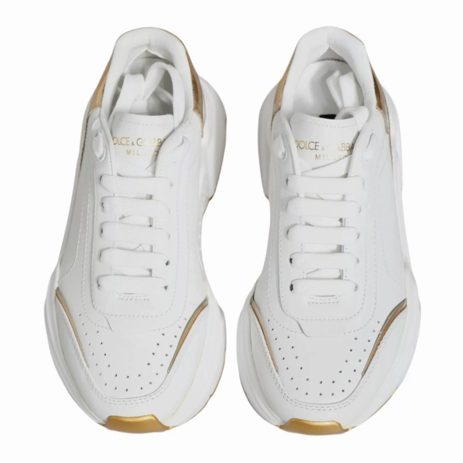 Dolce & Gabbana White Gold Daymaster Low Top Sneakers Shoes Puma Basketball Sneakers