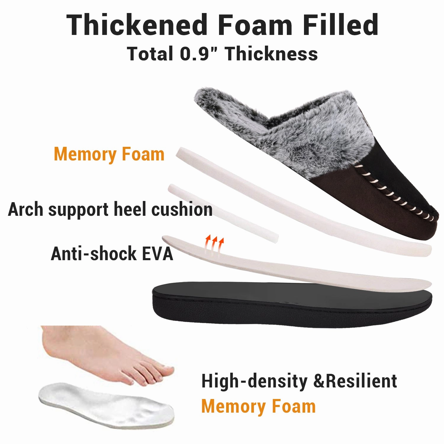 VONMAY Women's Comfy Fuzzy House Slipper Scuff Memory Foam Slip on Warm Moccasin Style Indoor Outdoor Living Kitzbuhel Slippers