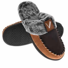 Suede Slippers VONMAY Women's Comfy Fuzzy House Slipper Scuff Memory Foam Slip on Warm Moccasin Style Indoor Outdoor