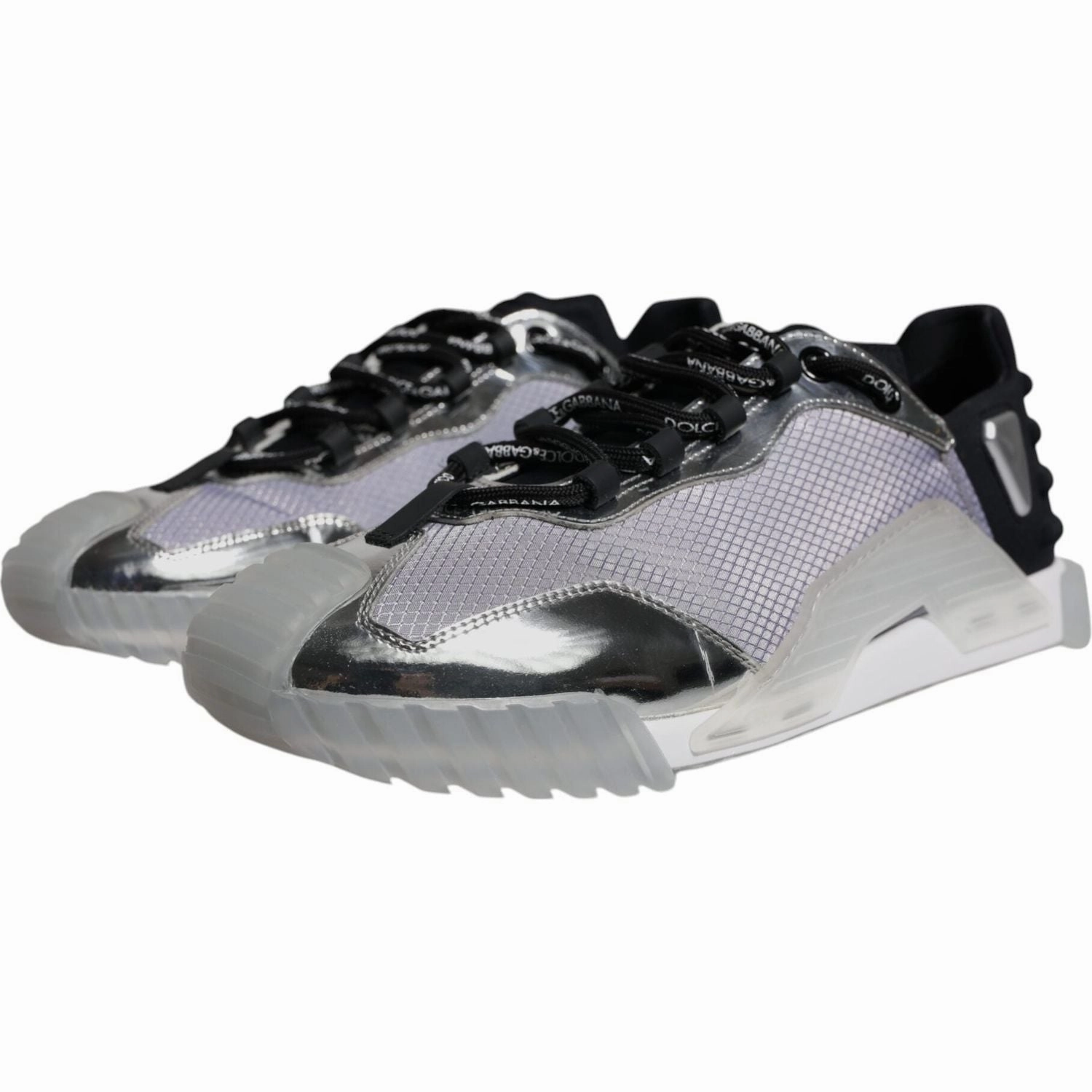 Phoenix Sneakers Dolce & Gabbana Silver Black Nylon NS1 Low Top Sneakers Shoes
