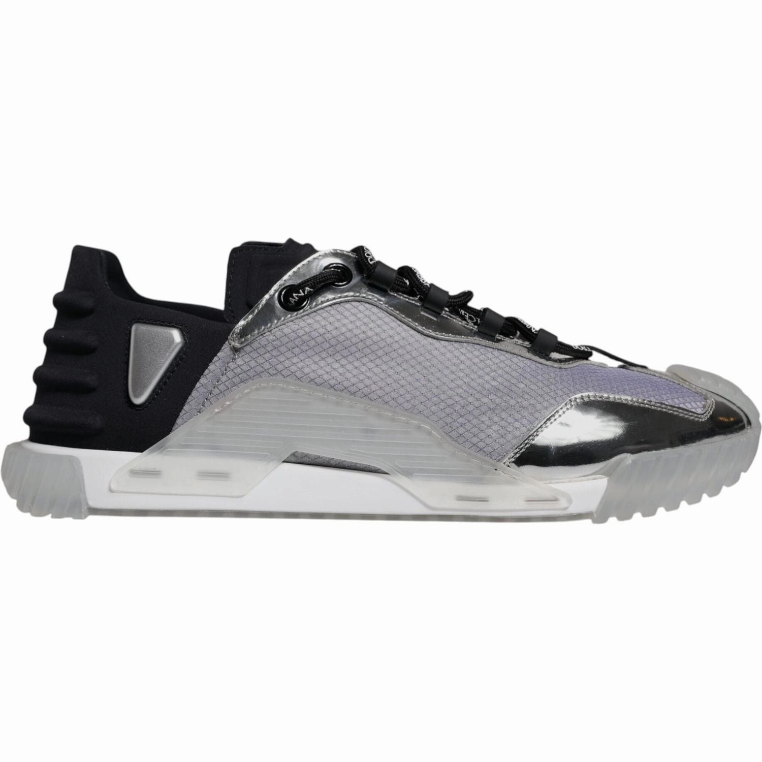 J Sport Sneakers Dolce & Gabbana Silver Black Nylon NS1 Low Top Sneakers Shoes