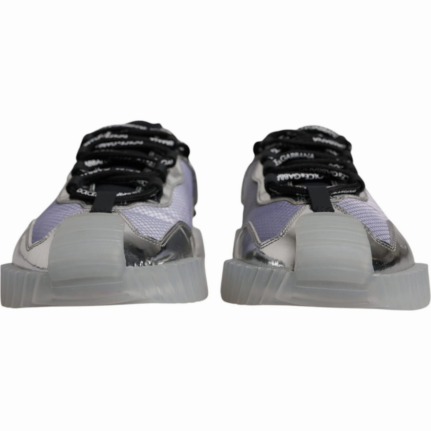 5 Toe Sneakers Dolce & Gabbana Silver Black Nylon NS1 Low Top Sneakers Shoes