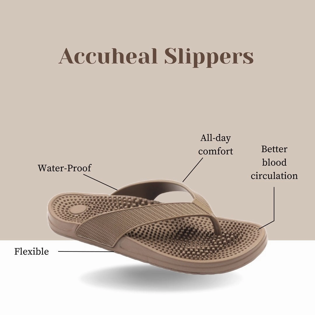 Brown Accu Pressure Slippers Flip Flops Stockholm