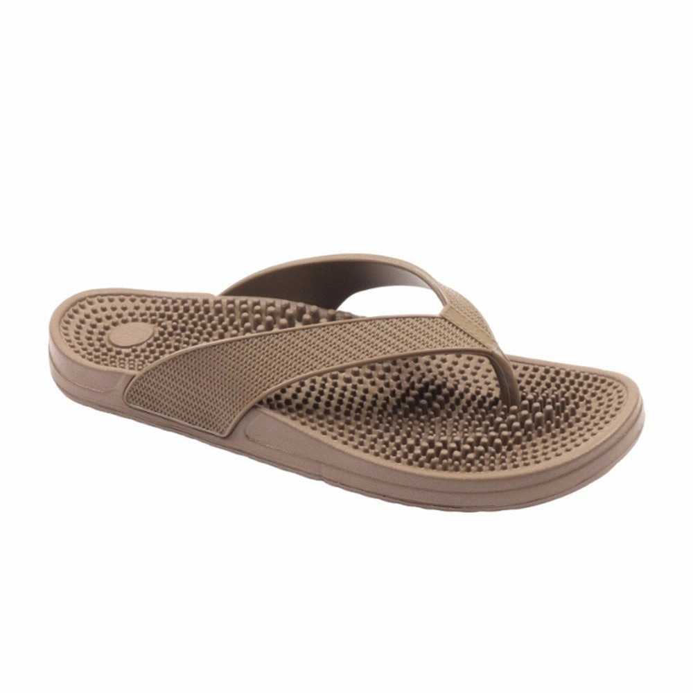 Grunden Flip Flops Brown Accu Pressure Slippers