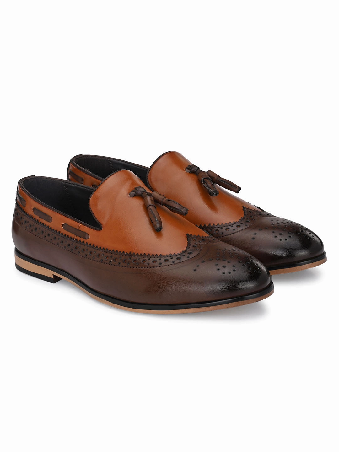 Brown Cap-Toe Tassel Loafers Light In Loafers Meaning