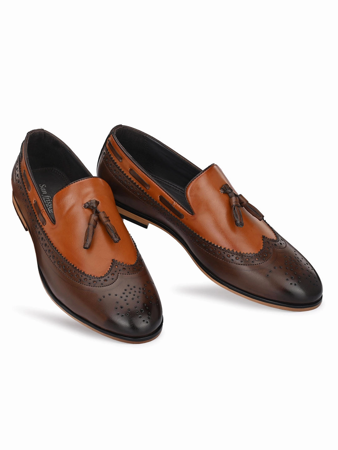 Brown Cap-Toe Tassel Loafers Loafers For Walking