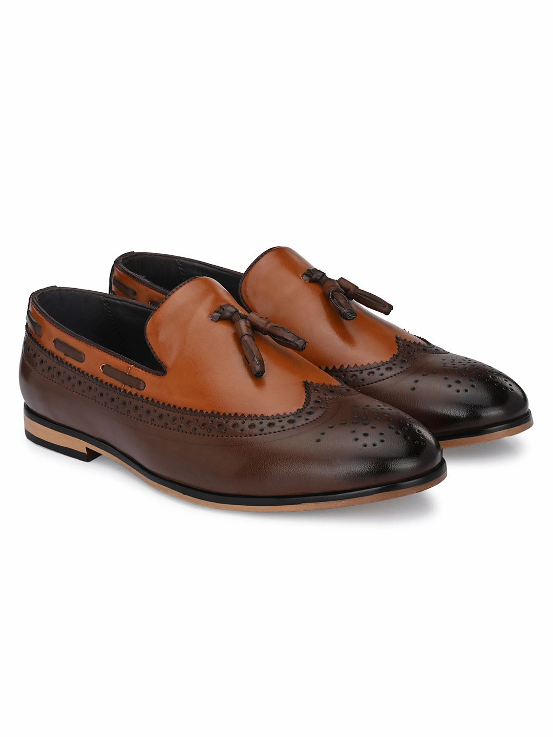 Loafers Pearl Brown Cap-Toe Tassel Loafers
