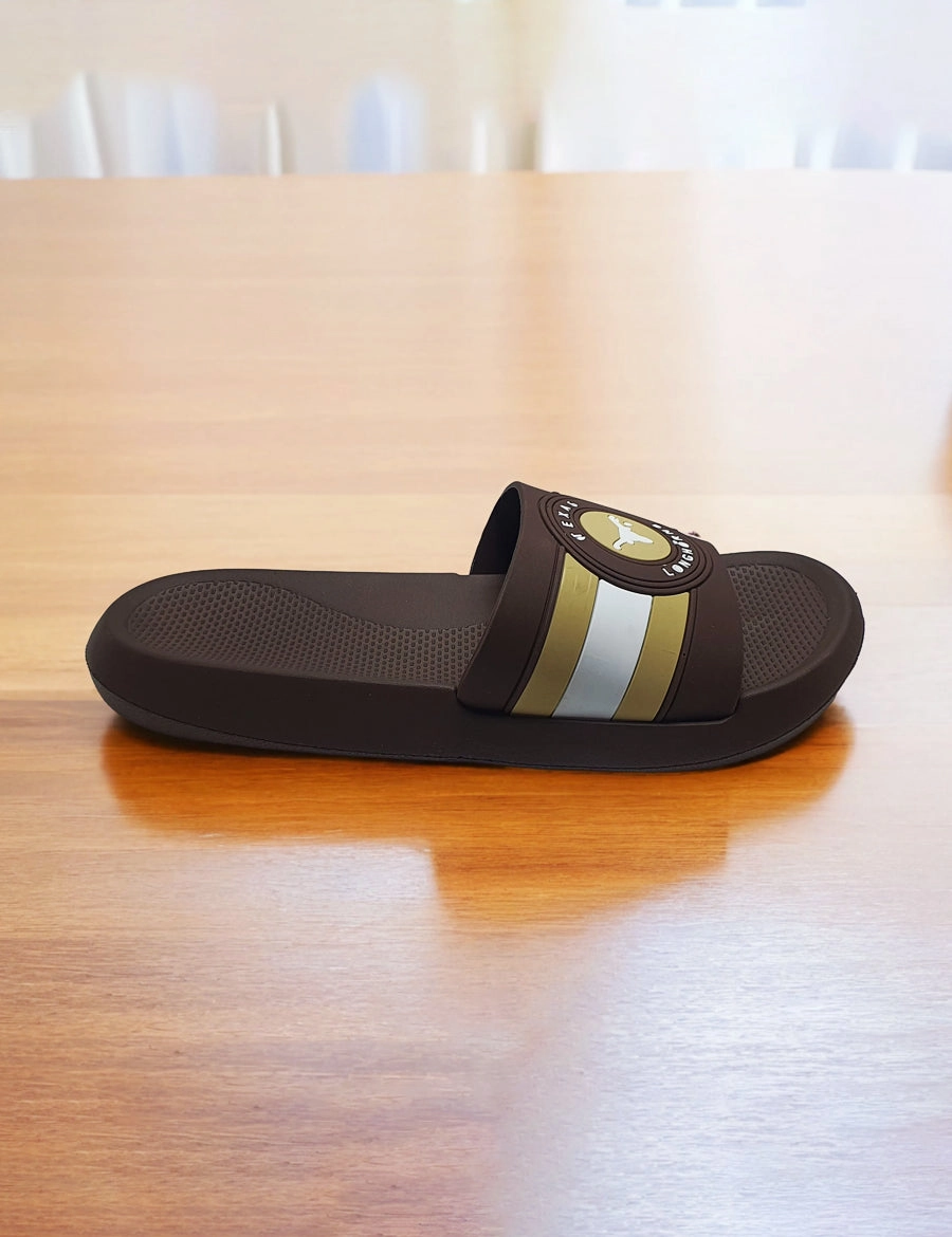 Leather And Wool Slippers Brown Casual Slipper