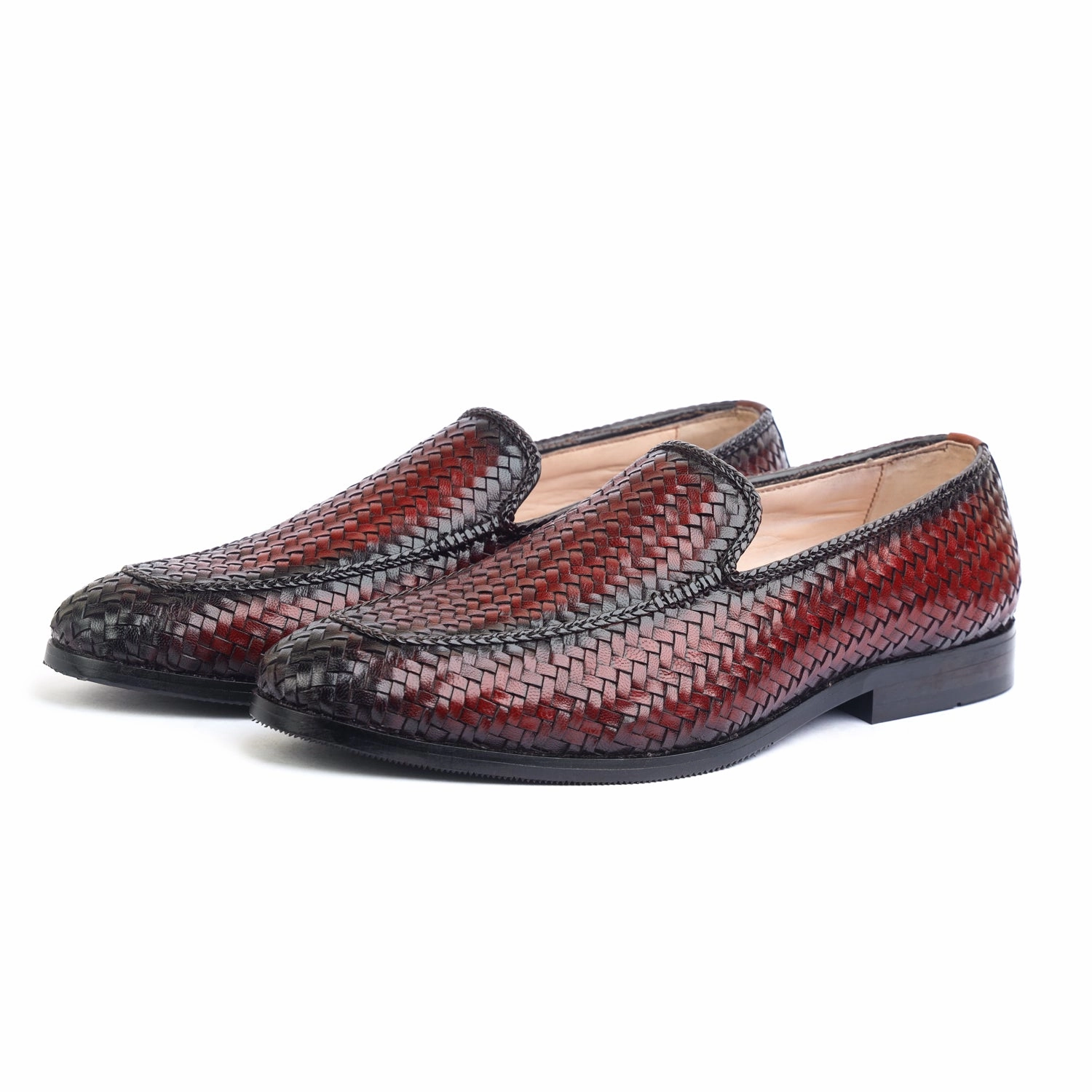 Loafers Mens Brown Handwoven Loafers