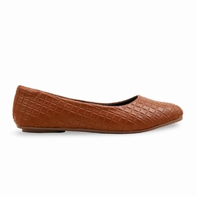 Brown Pumps For Ladies WN1350 Flat Foot Shoes