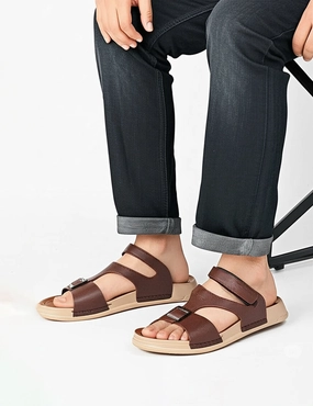 Flat Slippers Brown Slipper for Men