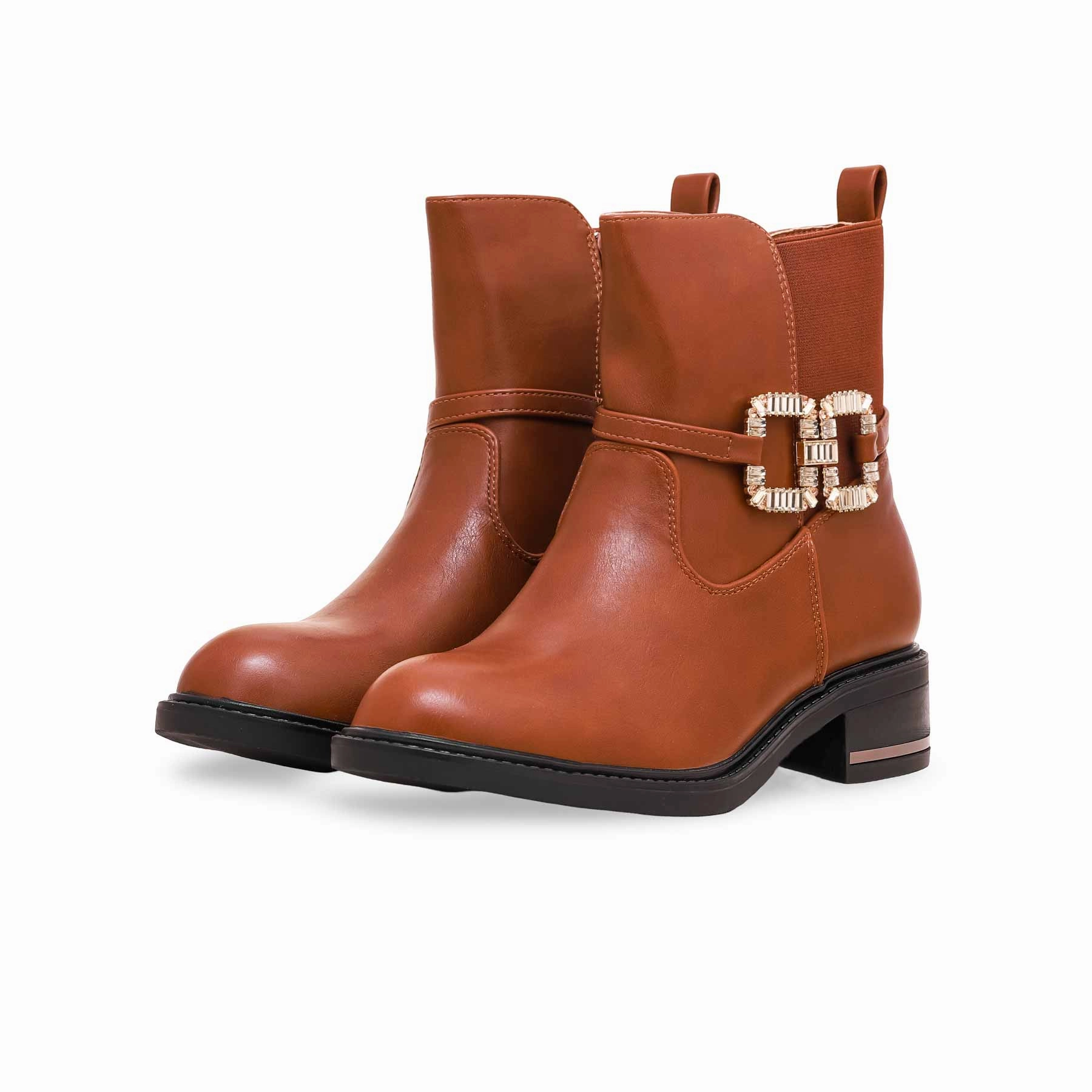 Brown Women Long Shoes WN9016 Flat Shoes For Bunions