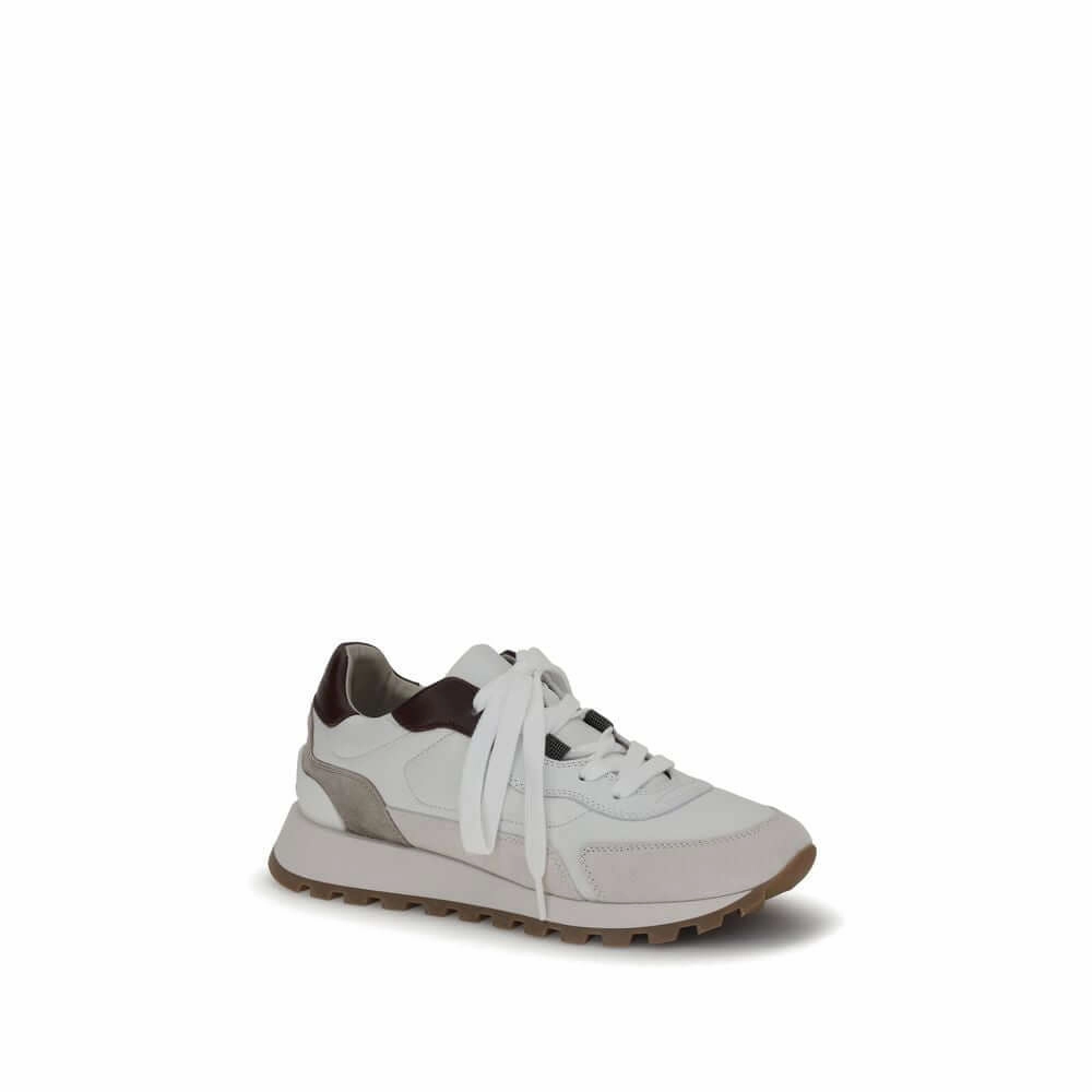 Brunello Cucinelli White Leather Athletic Sneakers Best Flat Shoes For Squats