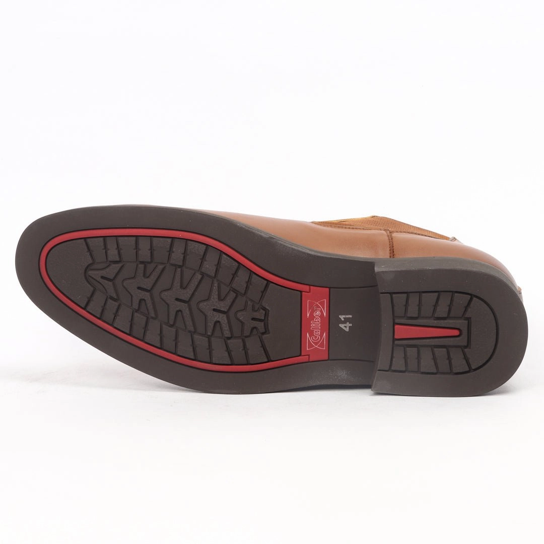 Caliber Shoes Coffee/R Chelsea Boots For Men ( A 481 C ) Wide Toe Box Casual Shoes