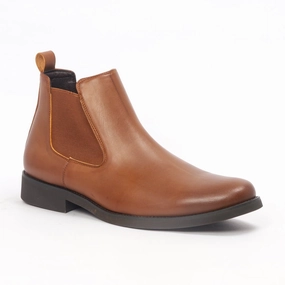 Smart Casual With Shoes Caliber Shoes Coffee/R Chelsea Boots For Men ( A 481 C )
