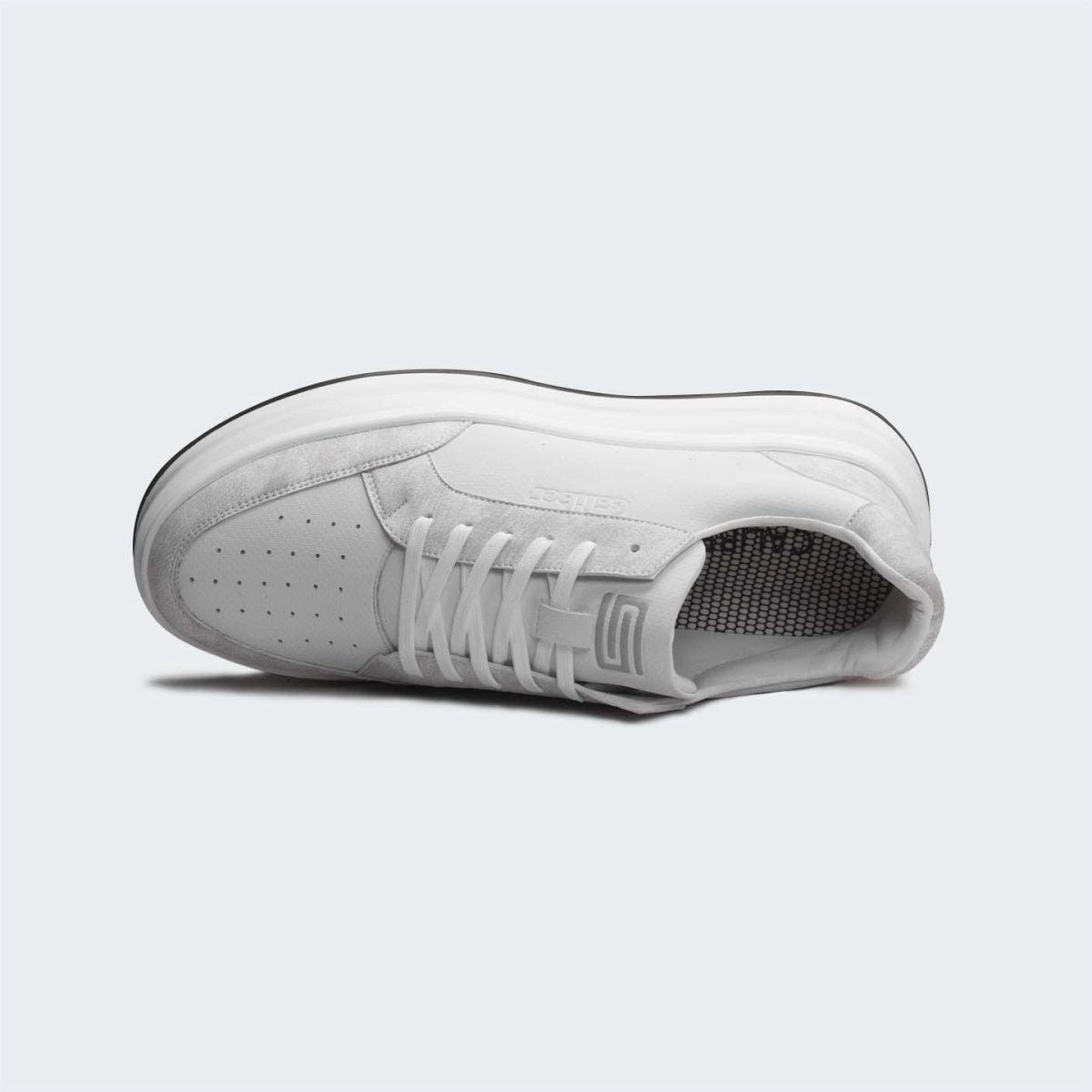 Caliber Shoes White/Bone Casual Sneakers For Men ( METROFADE 568 ) Casual Shoes For Daily Use