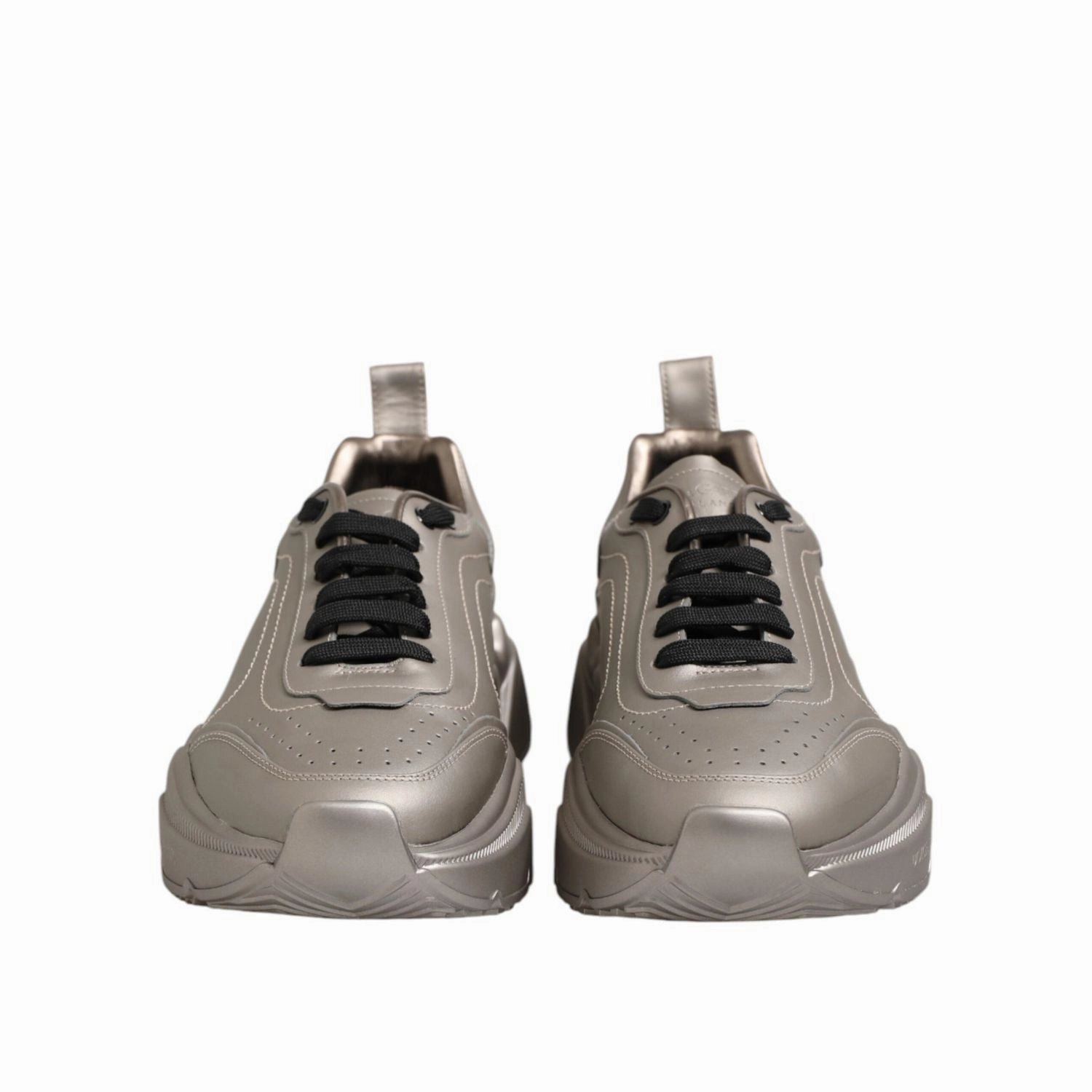 Dolce & Gabbana Silver DAYMASTER Leather Men Sneakers Shoes Cheetah Print Sneakers