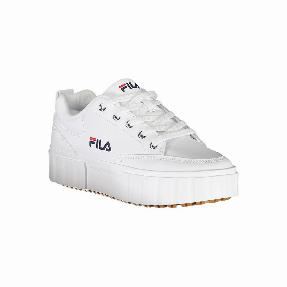 Fila Chic White Wedge Sneakers with Embroidered Detail Goat Com Sneakers